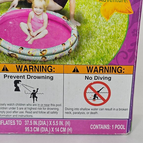 Nickelodeon Dora The Explorer 2 Ring Inflatable Swimming Pool 36" - Picture 6 of 9